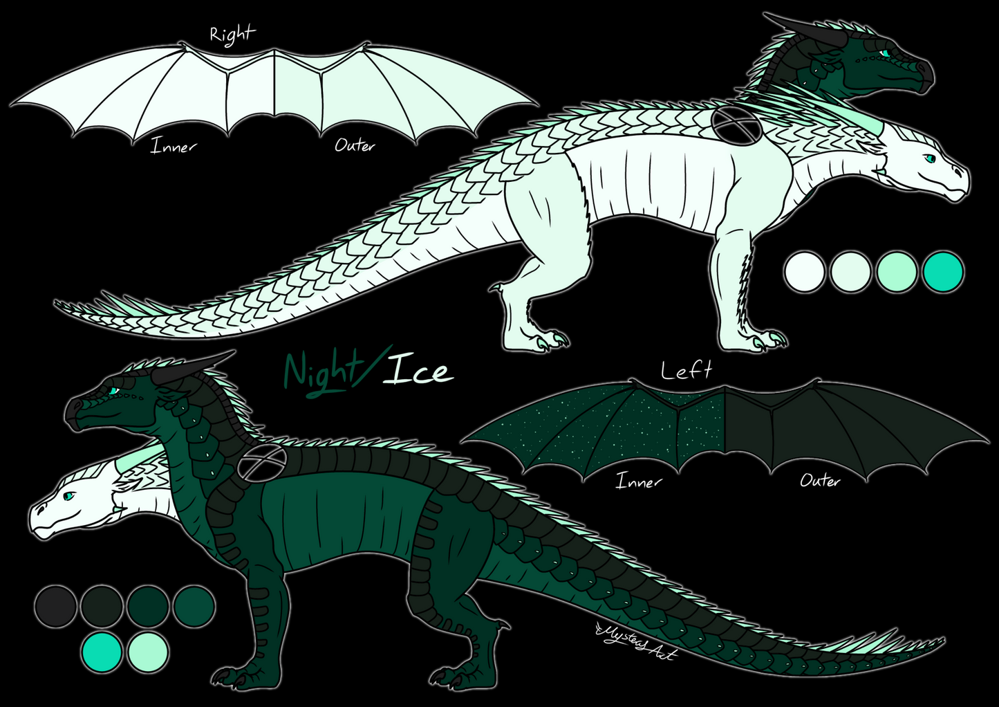 Wings of Fire Two Headed Night/Ice Hybrid Adopt